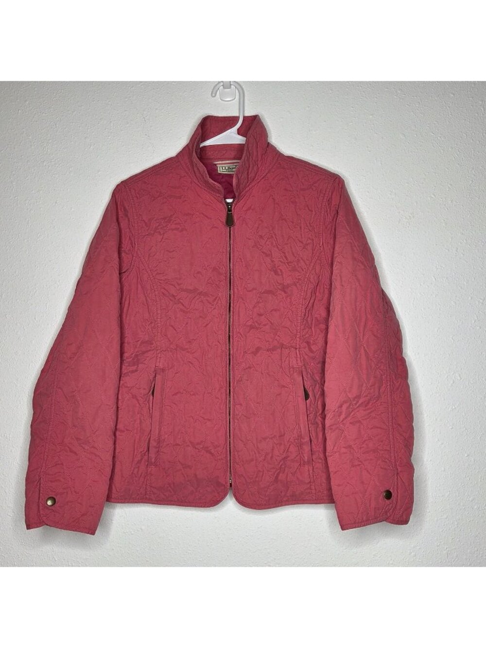 L.L. Bean Vintage Pink Quilted Riding Barn Field Chore Jacket Full Zip Large